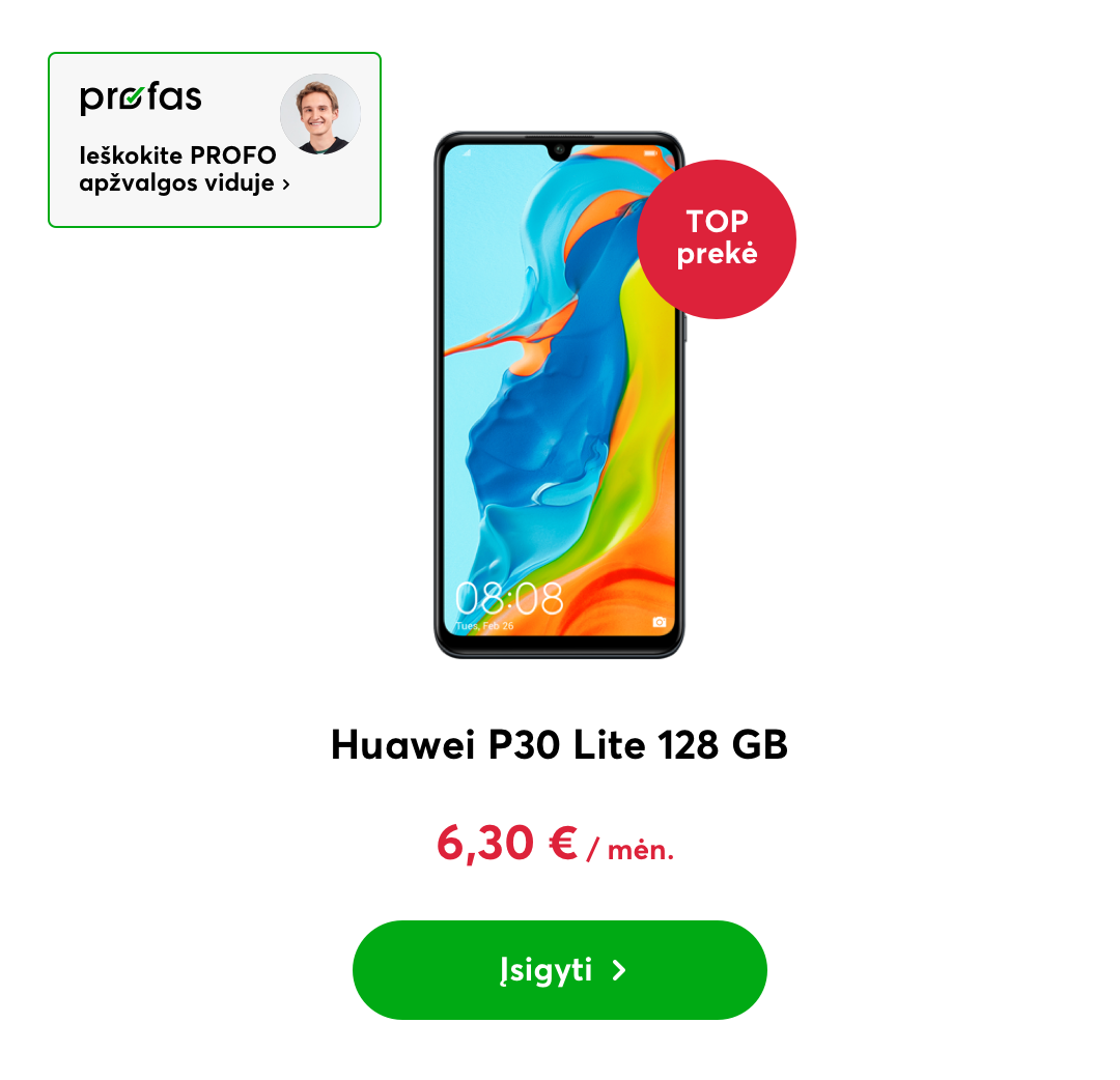 Huawei P30 Lite 128 GB (-379€)