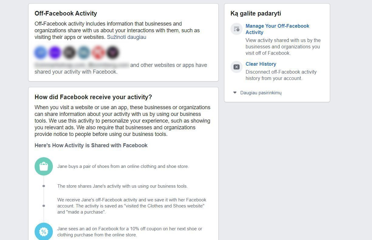 Facebook nuostatos ir privatumas