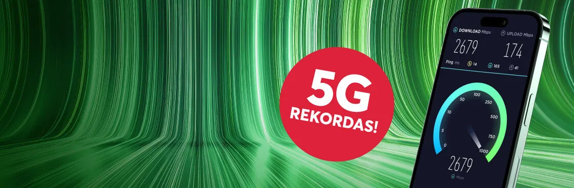 Lietuvos 5G interneto greičio rekordas